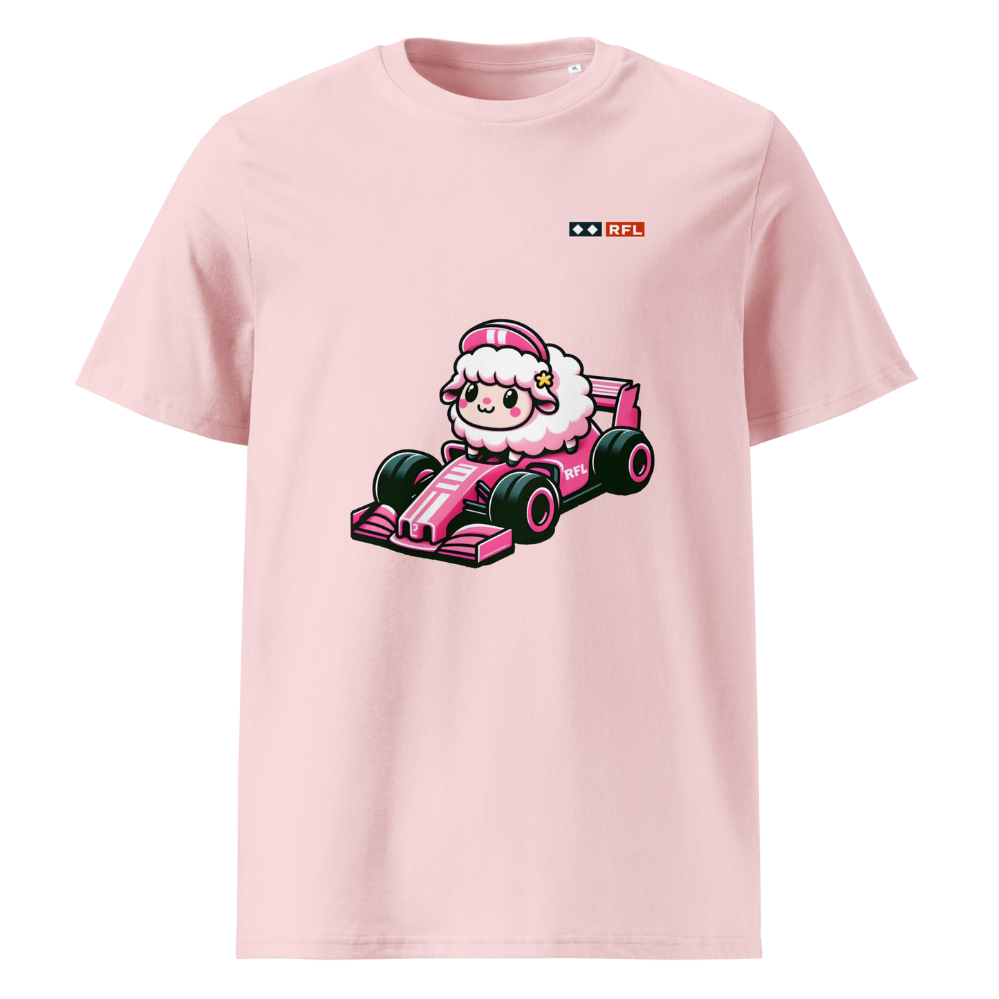 RFL Pink Racer Sheep Tee 100% Organic Cotton