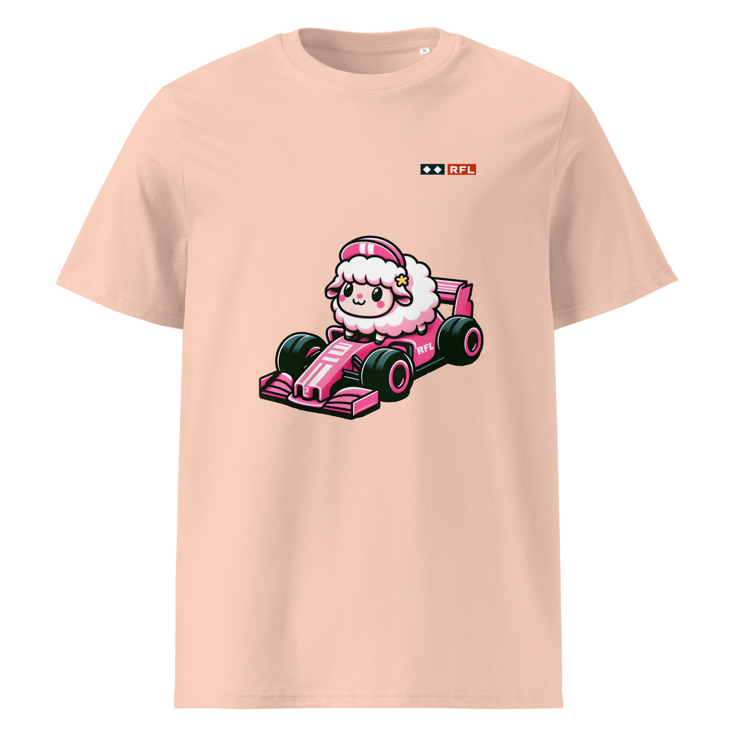 RFL Pink Racer Sheep Tee 100% Organic Cotton